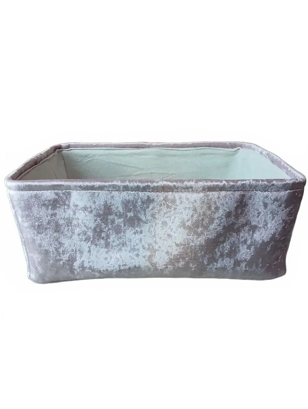 Juicy Couture Home Blush Pink Velour Storage Basket Bin NWT Gold Handle